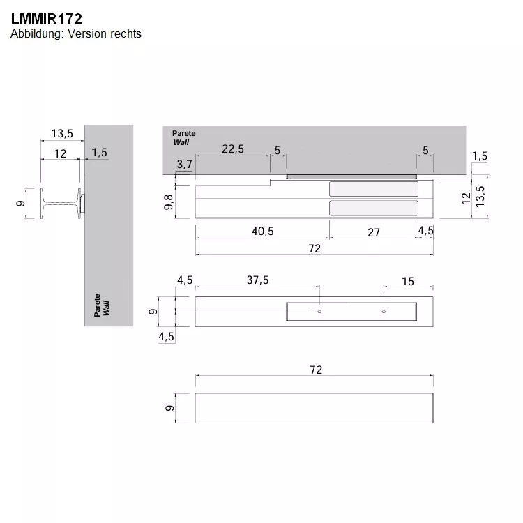 antoniolupi LMMIRROR Wandablage mit Handtuchhalter-LMMIR172-DX-5-BIANCO