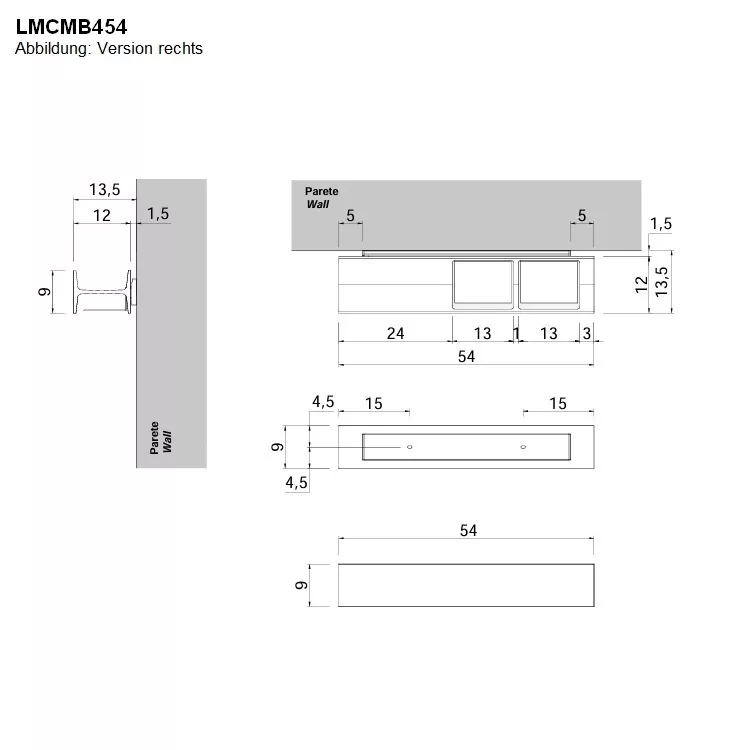 antoniolupi LMCOMBI Wandablage mit Doppel-Papierrollenhalter-LMCMB454-DX-5-BIANCO