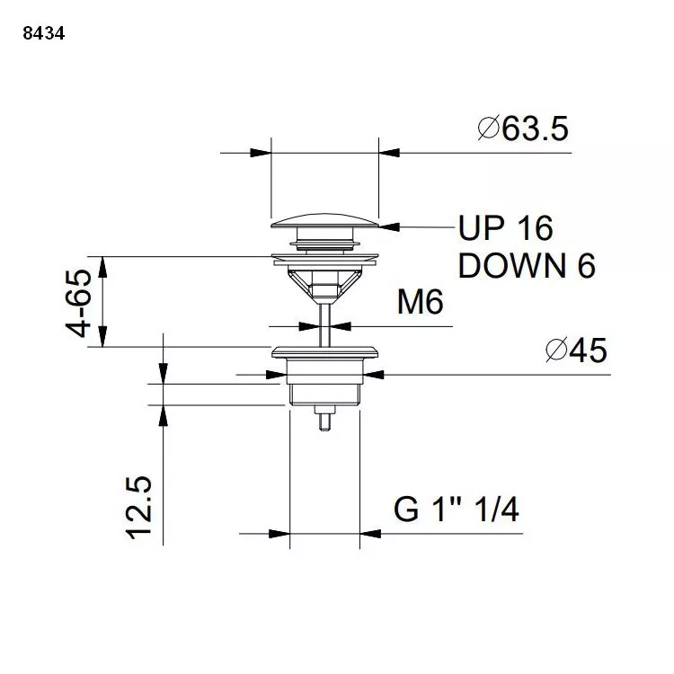 Fantini Ablauf 1 1/4¨ mit Push-Open-Funktion-91P98434