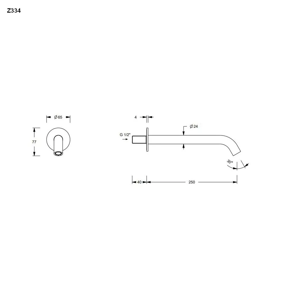 Fantini  Wand-Wannenauslauf-5002Z334