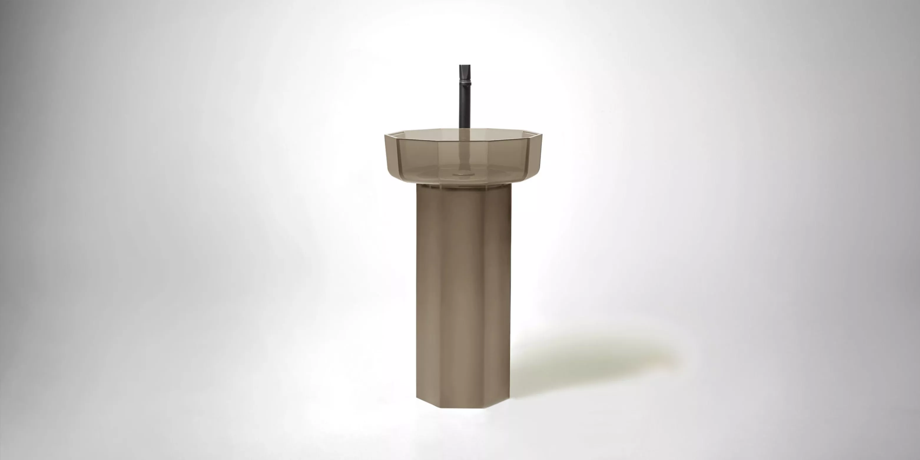 antoniolupi OPALE Standsäule für Opale-Waschbecken aus Cristalmood®, D:30cm, H:70cm, nebbia-OPALE20C_NEBBIA