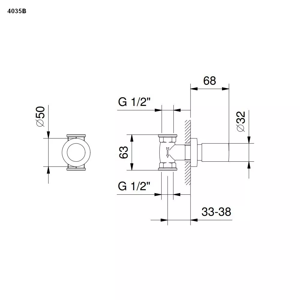 Fantini NOSTROMO Unterputz-Absperrventil 1/2¨-41024035B