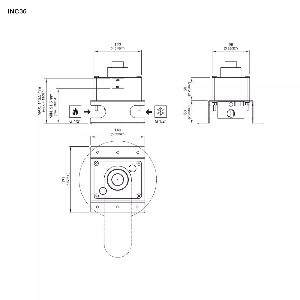 cea Unterputz-Einbauteil-INC36