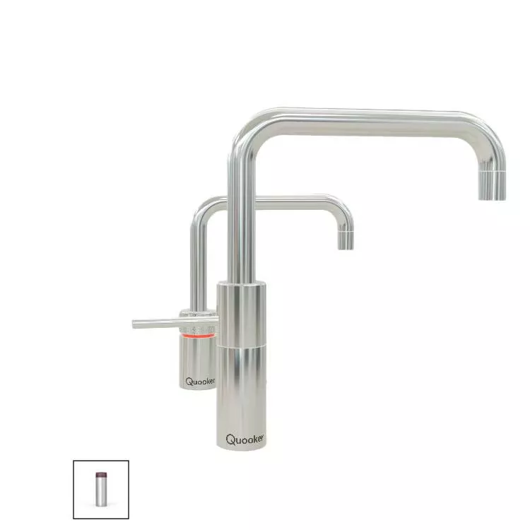 Quooker Nordic Square Twintaps Mischbatterie und Kochendwasserspender für Warmwasseranschluss-3NSCHRTT