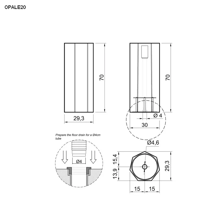 antoniolupi OPALE Standsäule für Opale-Waschbecken aus Cristalmood®, D:30cm, H:70cm, barrique-OPALE20C_BARRIQUE