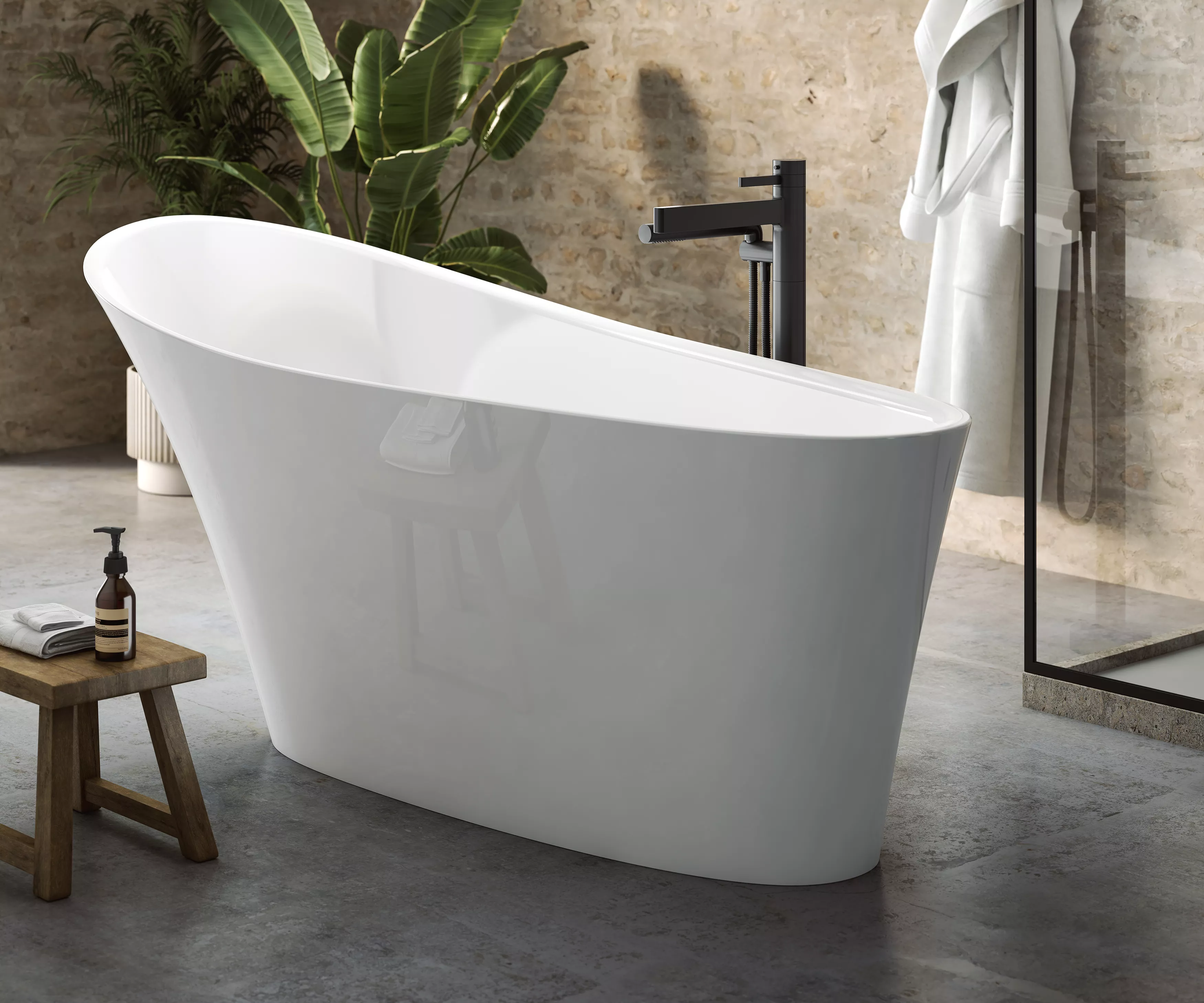 victoria + albert LEDRO freistehende Badewanne mit Überlauf-LED-N-SW-IO