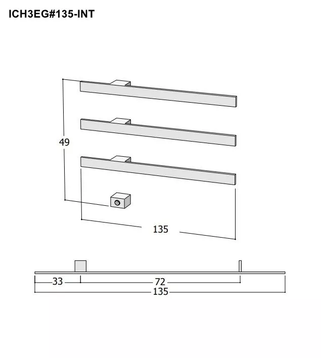 Tubes Radiatori I CHING elektrischer Handtuchwärmer inklusive Einbauteil und Transformator-ICH3E#1359005-KIT-INC-INT