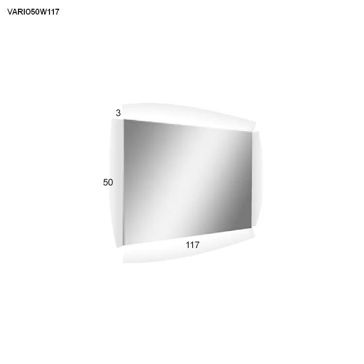 antoniolupi VARIO rechteckiger LED-Spiegel, H:50cm, B:117cm, Lichtfarbe:4000K, neutralweiß-VARIO50W117