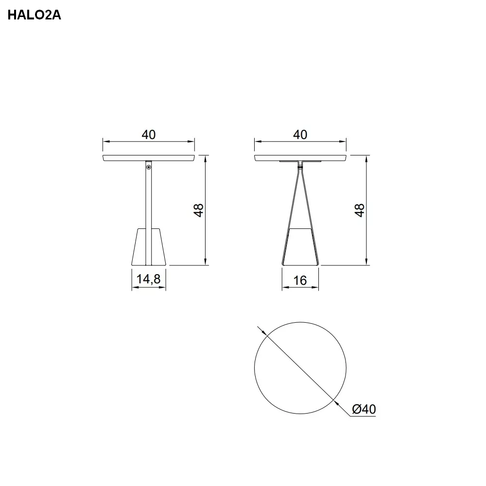 antoniolupi HALO Tisch mit Basis aus Naturstein, 48x40cm-HALO2A-5