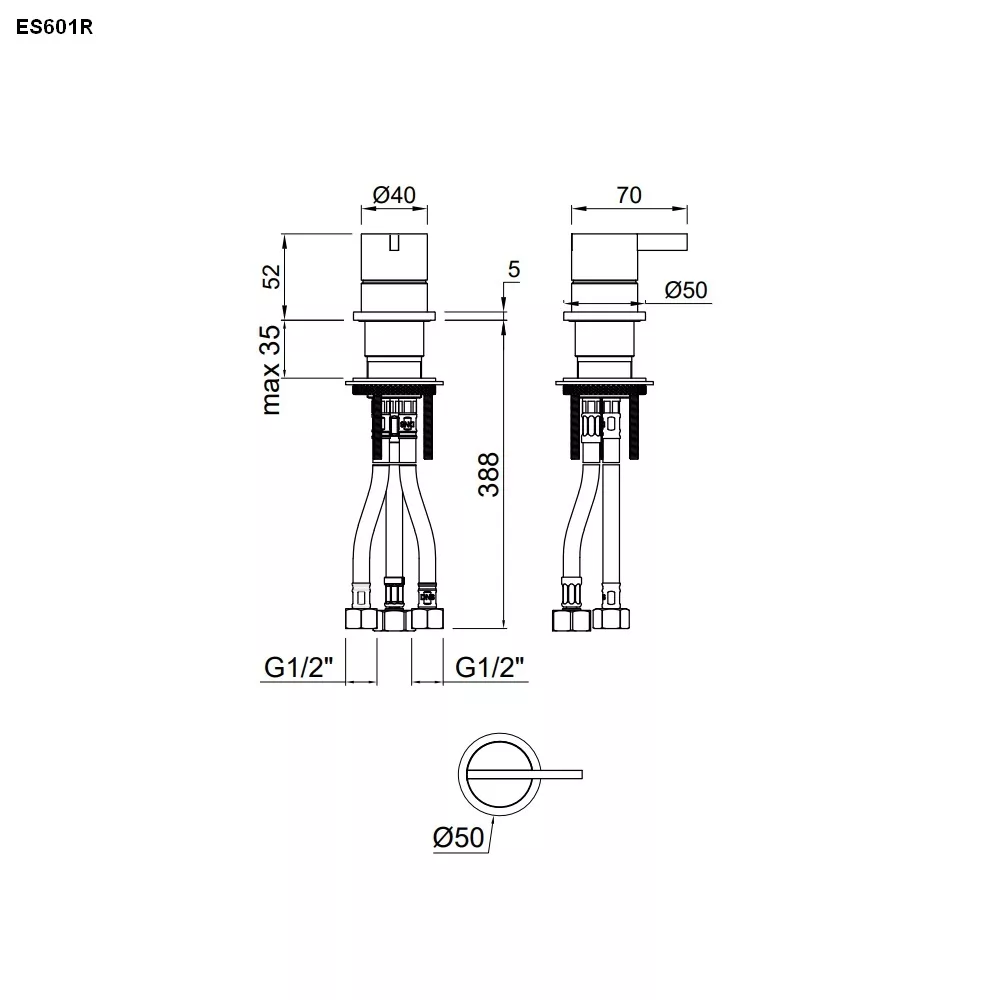 antoniolupi ESSENTIA Tisch-Eingriffmischer-ES601RSA