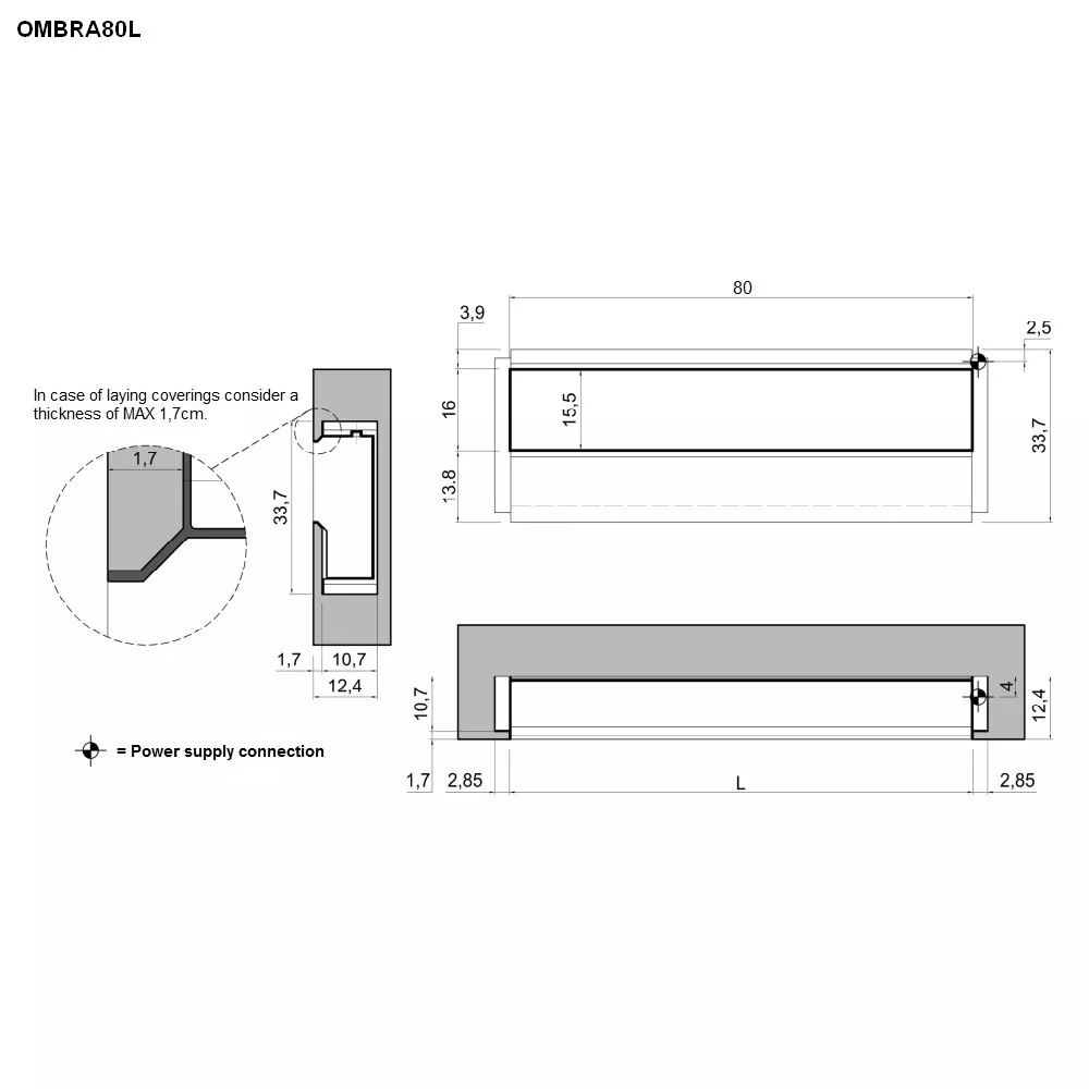 antoniolupi OMBRA 80L Wandeinbaufach mit LED, 80cm, weiß matt-AL-OMBRA80L_BIANCO