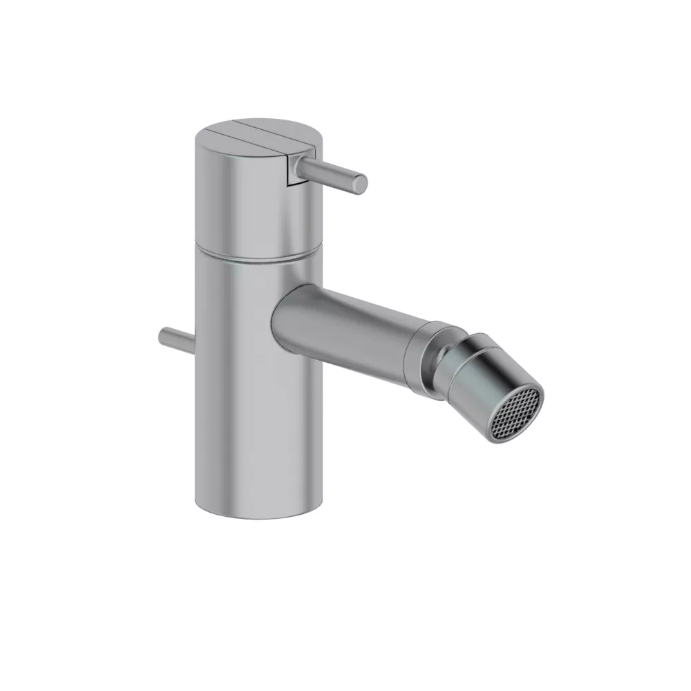 vola HV4 Bidet-Einhebelmischer, Höhe:120mm, Ausladung:114mm, mit Ablaufgarnitur, Hebel:25mm, chrom matt-HV4-20