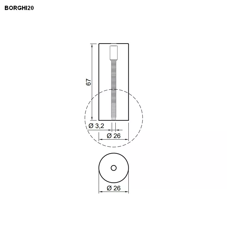 antoniolupi BORGHI Standsäule für Borghi-Waschbecken, D:26cm, H:67cm, ramerino-BORGHI20_RAMERINO