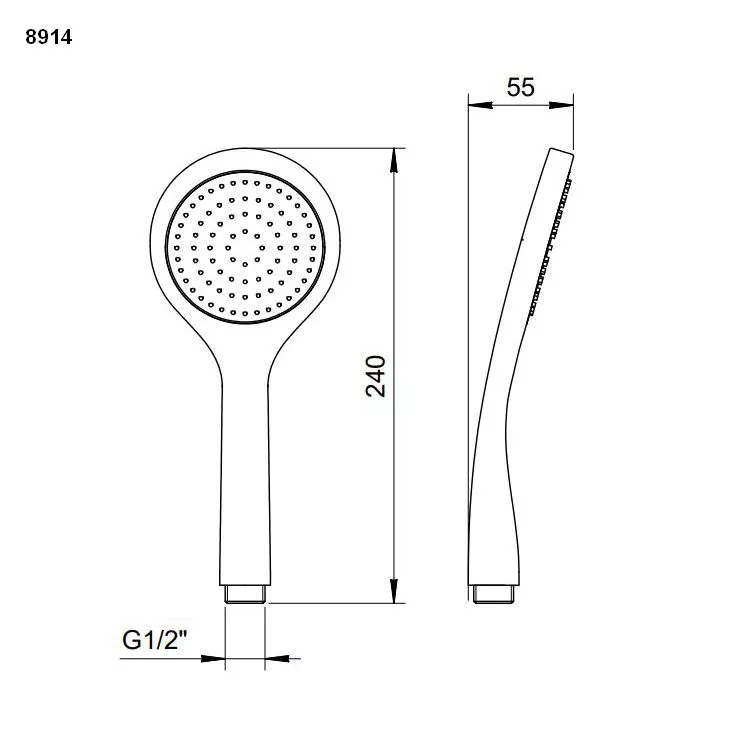 Fantini Kunststoff-Rundkopf-Handbrause, 1-Strahl, D:10cm-90028914