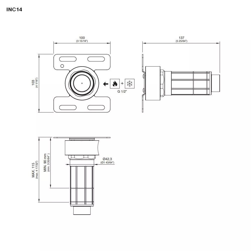 cea Unterputz-Einbauteil-INC14