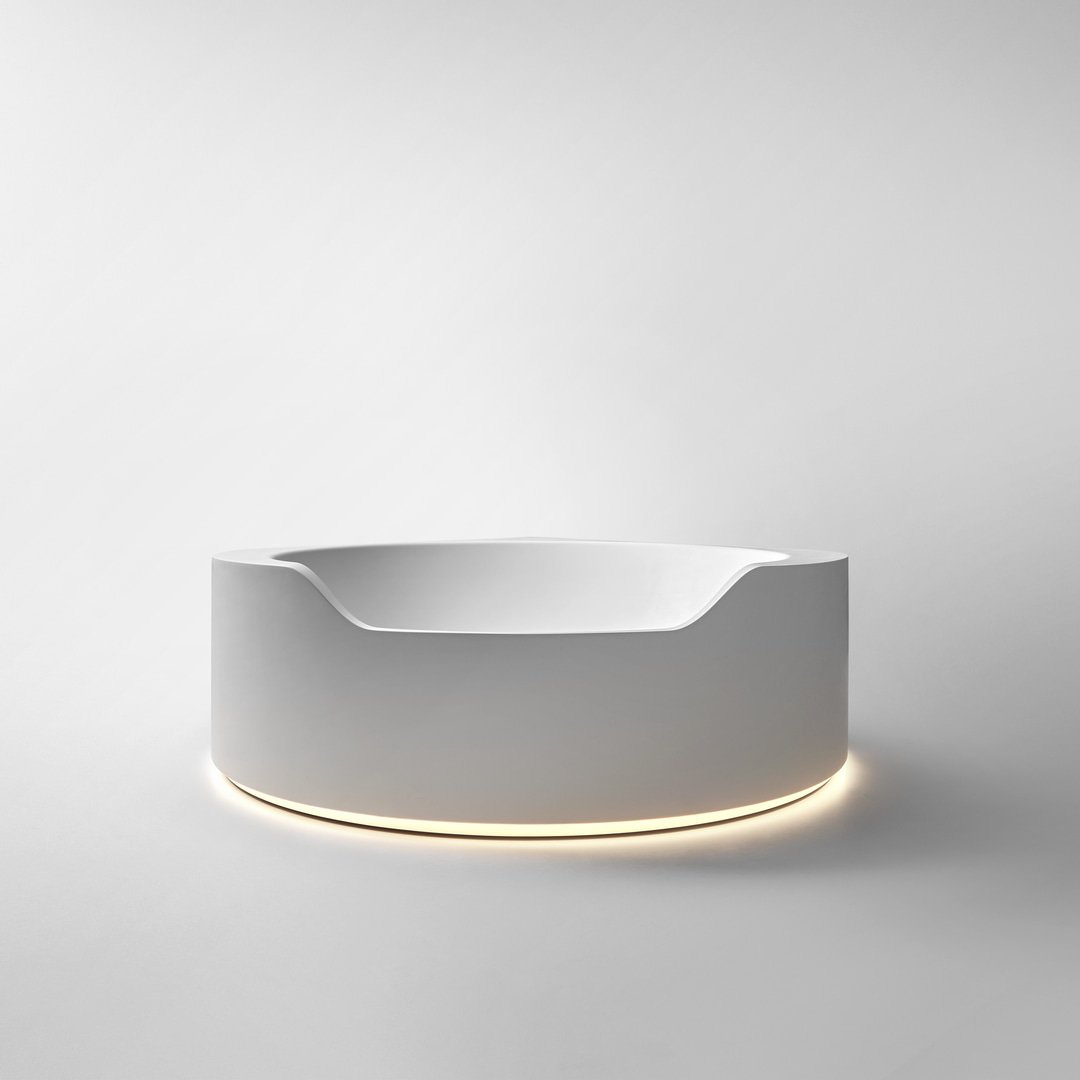 antoniolupi OFURO Eck-Badewanne, 167,5x167,5x64cm, mit Beleuchtung, weiß matt - OFURO1-LED