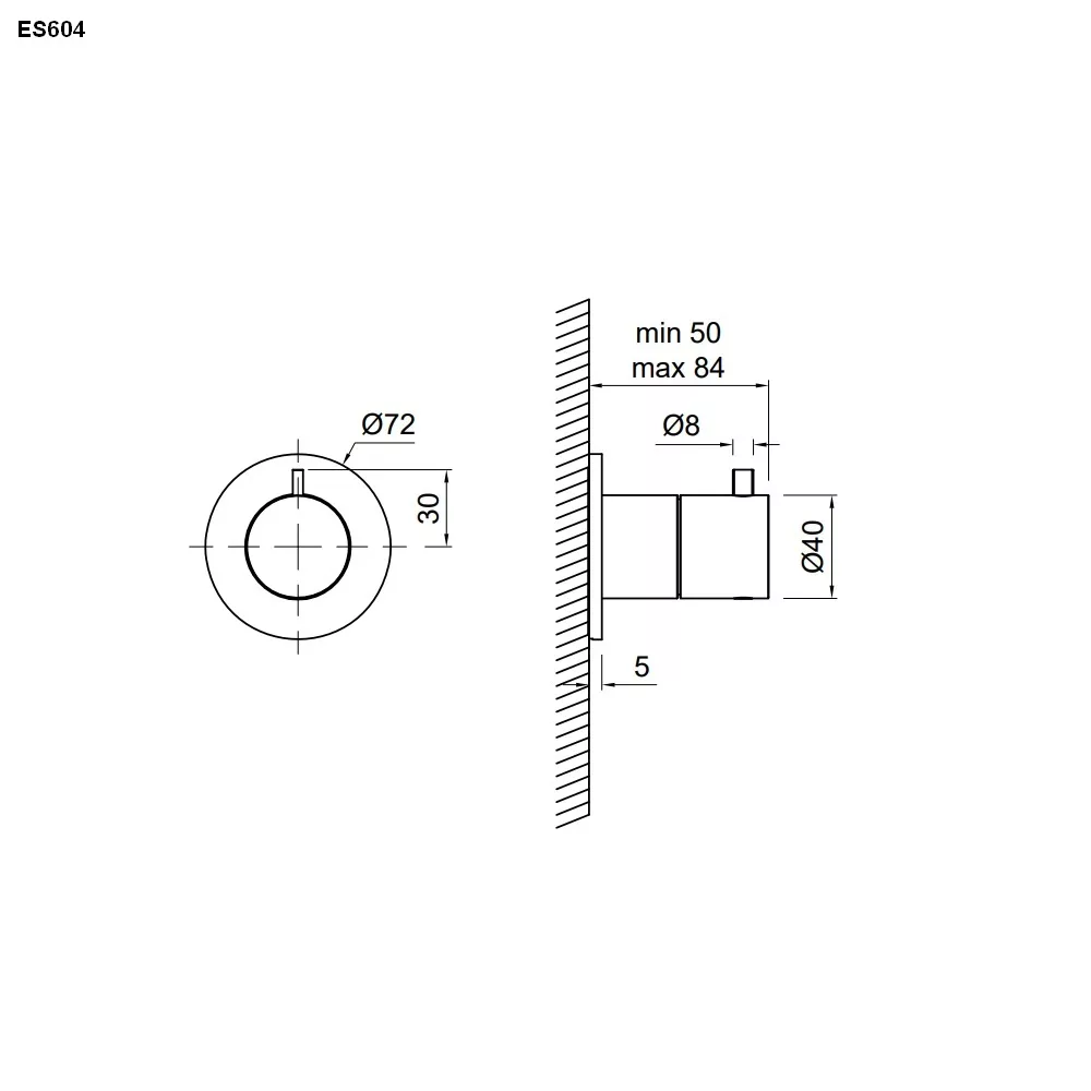 antoniolupi ESSENTIA Wand-Thermostatmischer-ES604SA