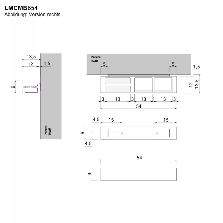 antoniolupi LMCOMBI Wandablage mit Handtuchhalter und Doppel-Papierrollenhalter-LMCMB654-DX-5-BIANCO