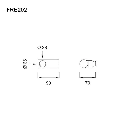 cea FREE Wandbrausehalter für zylindrische Handbrausen, edelstahl satiniert-FRE202S