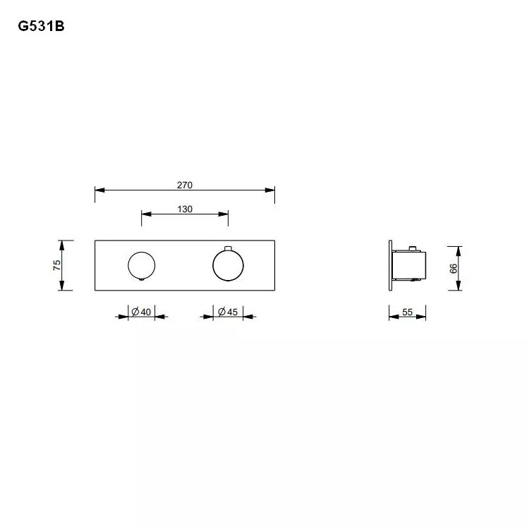 Fantini Wand-Thermostat 3/4¨mit 1-Absperrventil-8702G531B