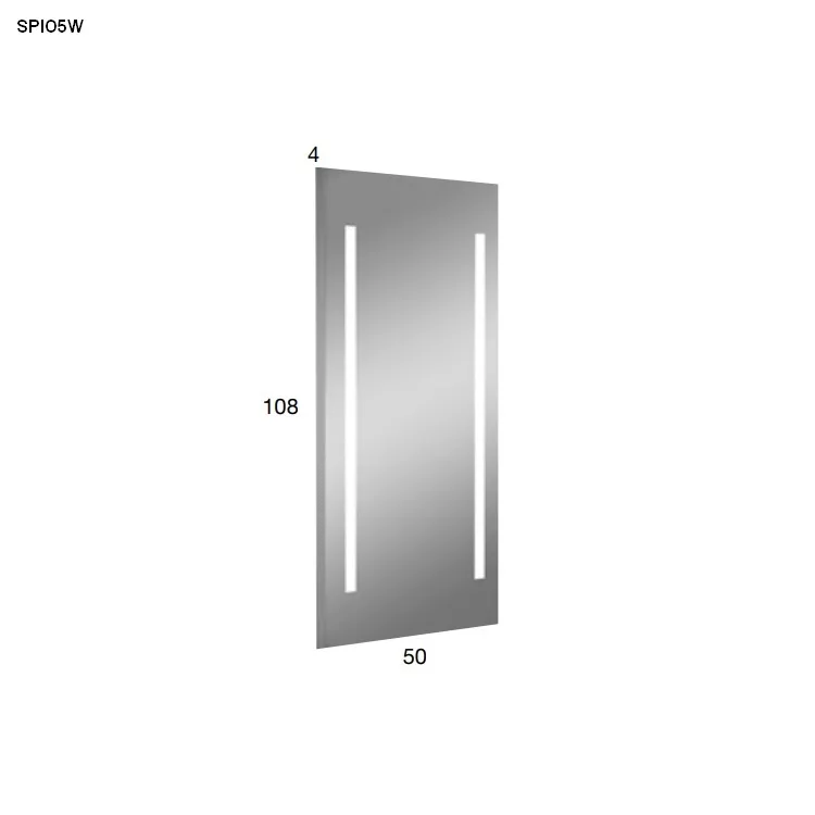 antoniolupi SPIO rechteckiger LED-Spiegel, H:108cm, B:50cm, 4000K -SPIO5W