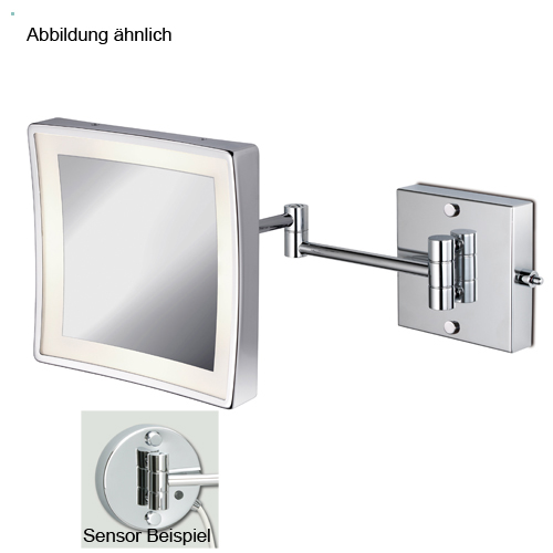 Windisch 99869/2 LED-Wand-Kosmetikspiegel, nickel satiniert-99869/2SNI3X