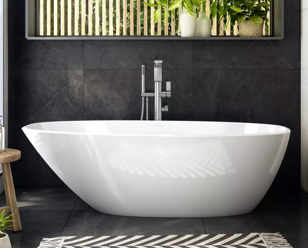 victoria + albert MOZZANO 2 freistehende Badewanne, 169x76x55cm, weiß matt-MO2M-N-SM-NO