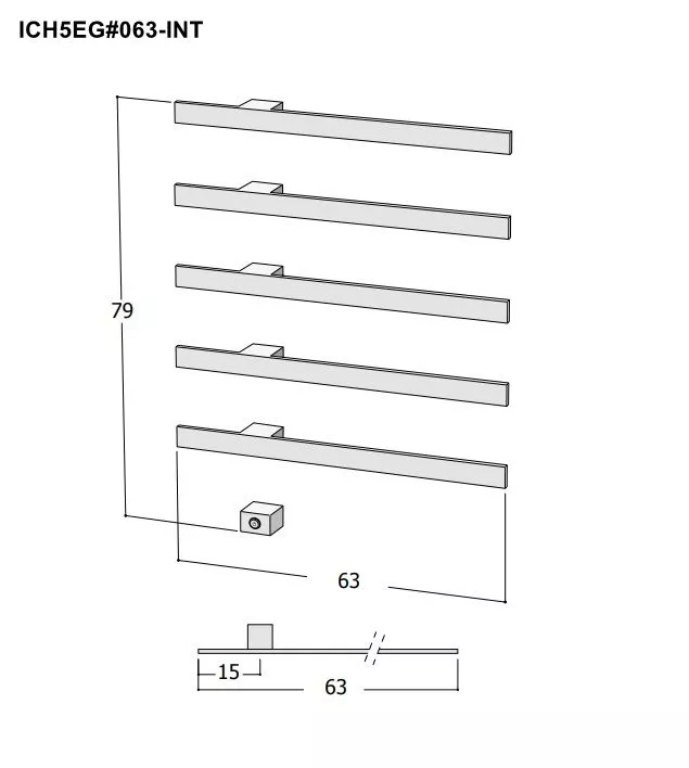 Tubes Radiatori I CHING elektrischer Handtuchwärmer inklusive Einbauteil und Transformator-ICH5E#063916P-KIT-INC-INT