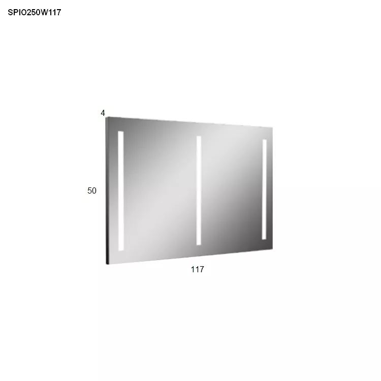 antoniolupi SPIO rechteckiger LED-Spiegel, H:50cm, B:117cm, Lichtfarbe:4000K, neutralweiß-SPIO250W117