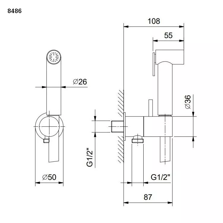 Fantini WC-Spül-/Hygiene-Brause mit Absperrung-91028486