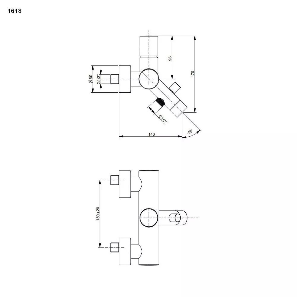 Fantini NOSTROMO Aufputz-Wanneneingriffmischer ohne Brausegarnitur-50021618