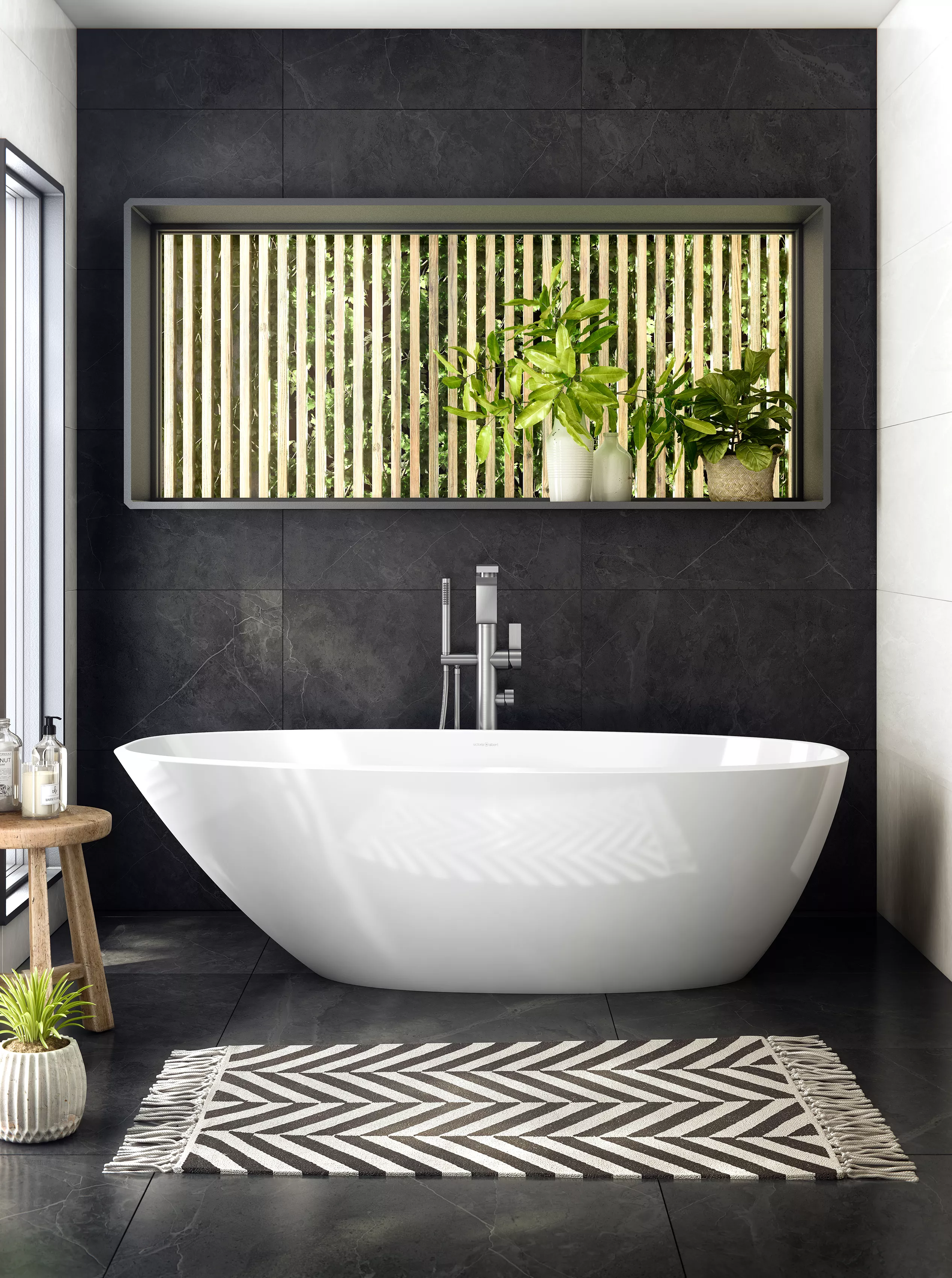 victoria + albert MOZZANO freistehende Badewanne, 169x76x55cm-MO2-N-SW-NO