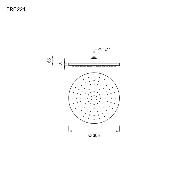 cea FRE 224 runde Kopfbrause ohne Brausearm, D:305mm, edelstahl satiniert-FRE224S