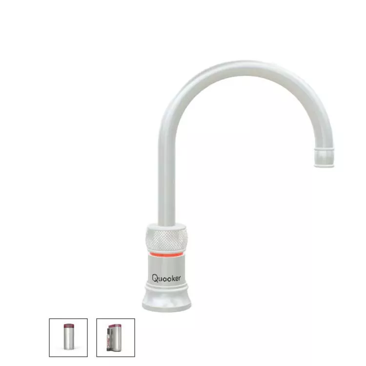 Quooker Classic Nordic Round Kalt- und Kochendwasserspender für Warm+Kaltwasseranschluss-22+CNRRVSCUBE