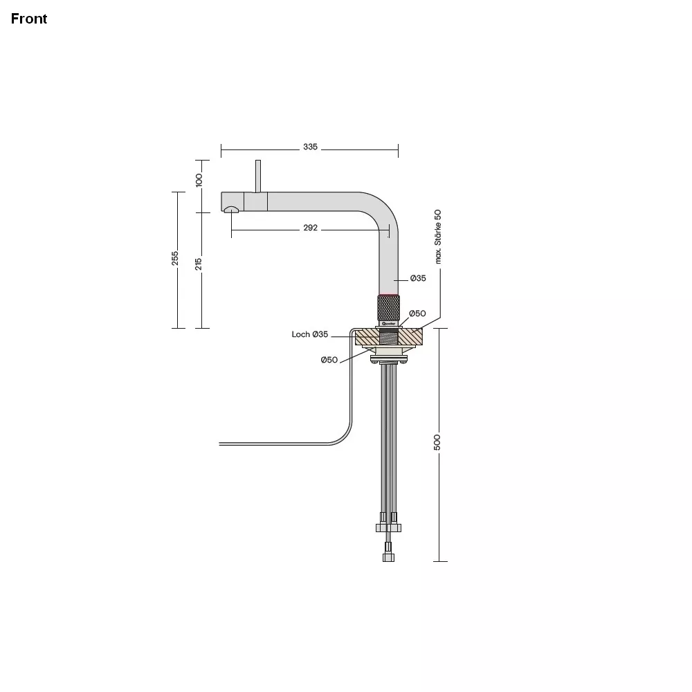 Quooker Front Kochendwasserspender für Warmwasseranschluss-3FRONTRVS