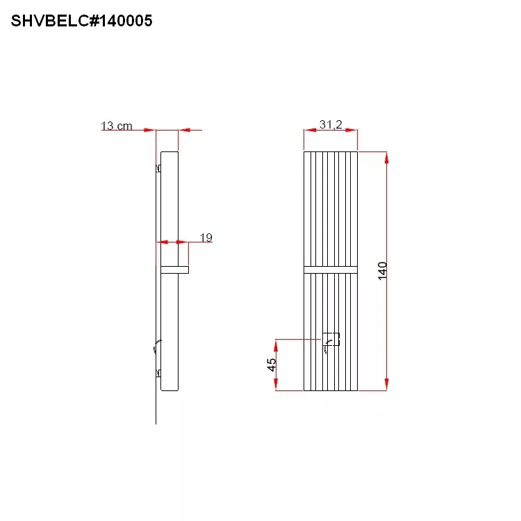 Tubes Radiatori SOHO BATHROOM elektrischer Design-Heizkörper mit verchromtem Handtuchhalter, weiß matt-SHVBELC#140005ST9010COP90100CRO