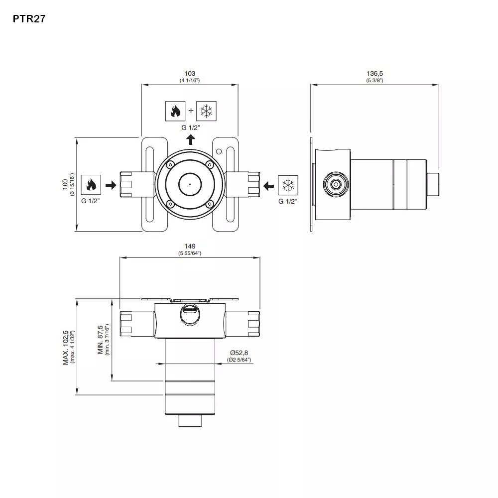 cea Unterputz-Einbauteil-PTR27