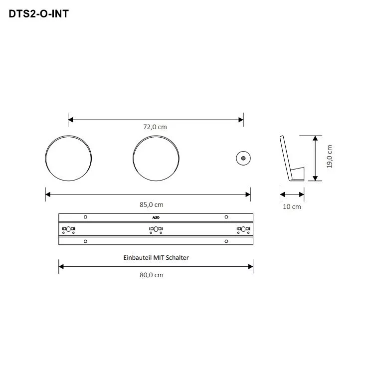 Tubes Radiatori DOTS elektrischer Handtuchwär inklusive Einbauteil und Transformator-DTS2#XSA-O-KIT-INC-INT