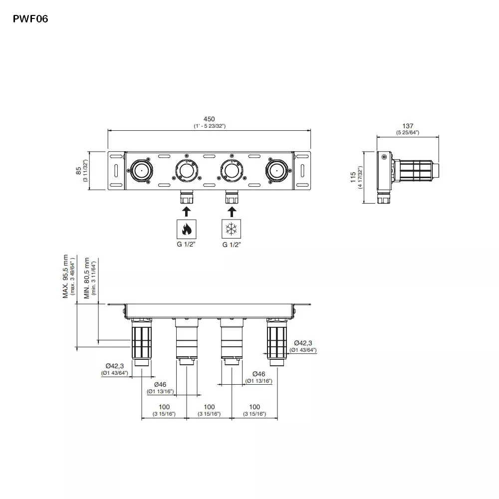 cea Unterputz-Einbauteil-PWF06