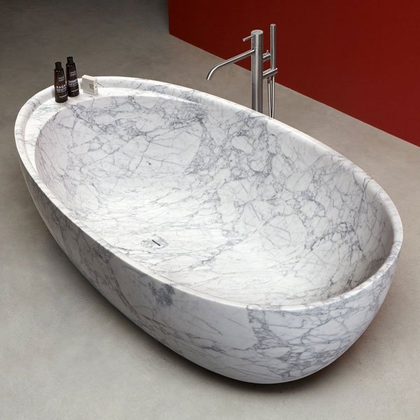 antoniolupi ECLIPSE Badewanne aus Marmor, 185x95,5x53cm, marmor carrara-ECLIPSE_CARRARA