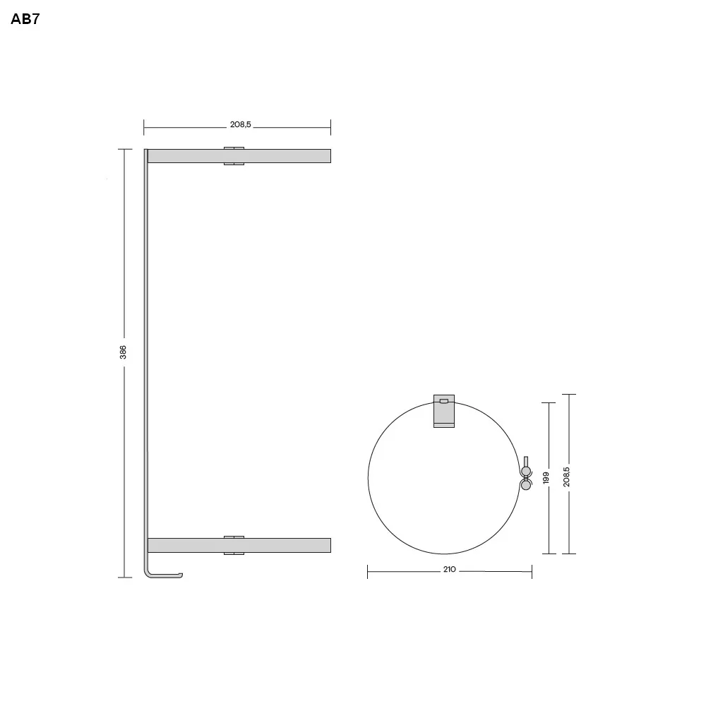 Quooker COMBI Aufhängebügel für Reservoir COMBI und COMBI+, edelstahl-AB7