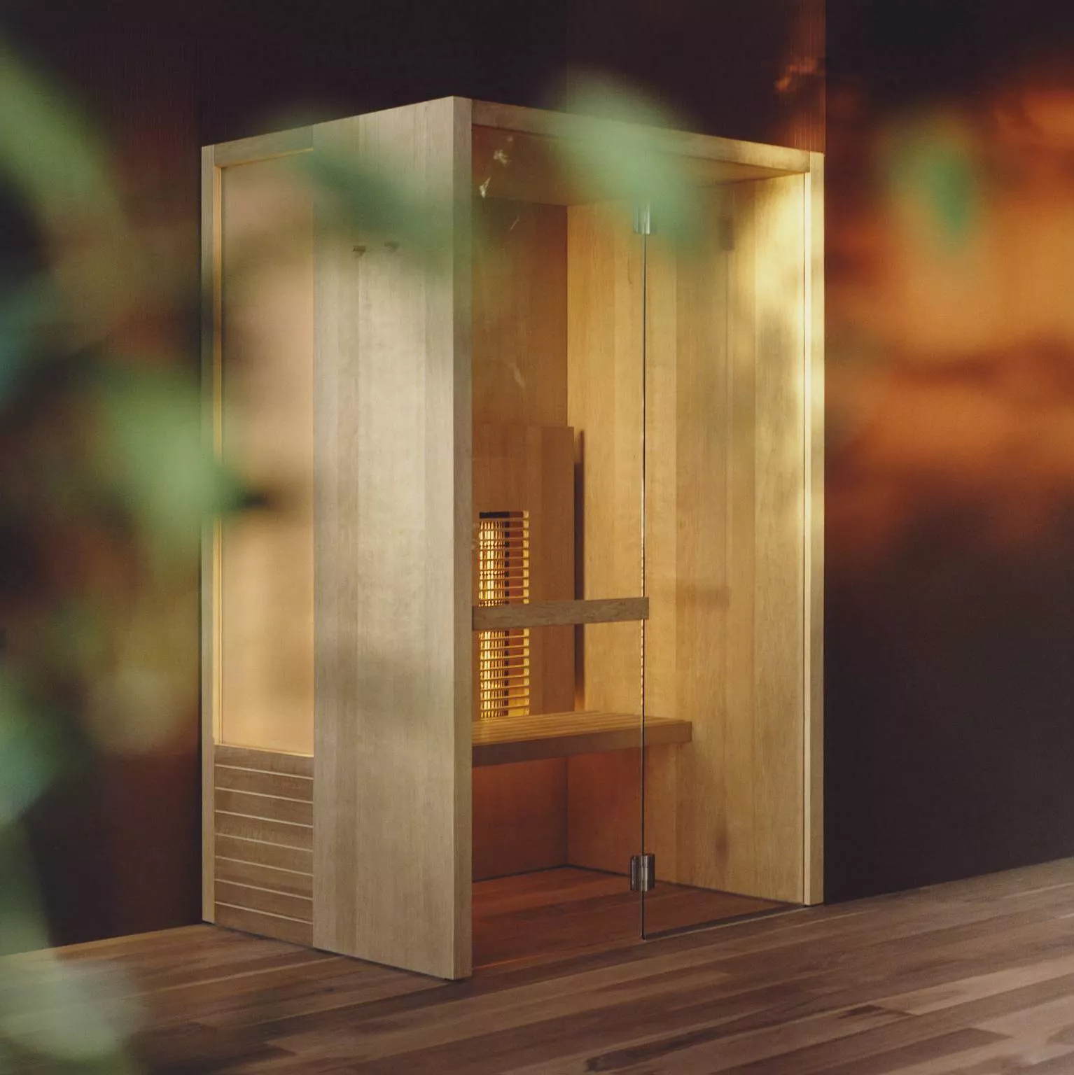 effe NATURAL IR Sauna, B:140cm, H:214cm, T:105cm, thermisch behandeltes Espenholz-NT30000001