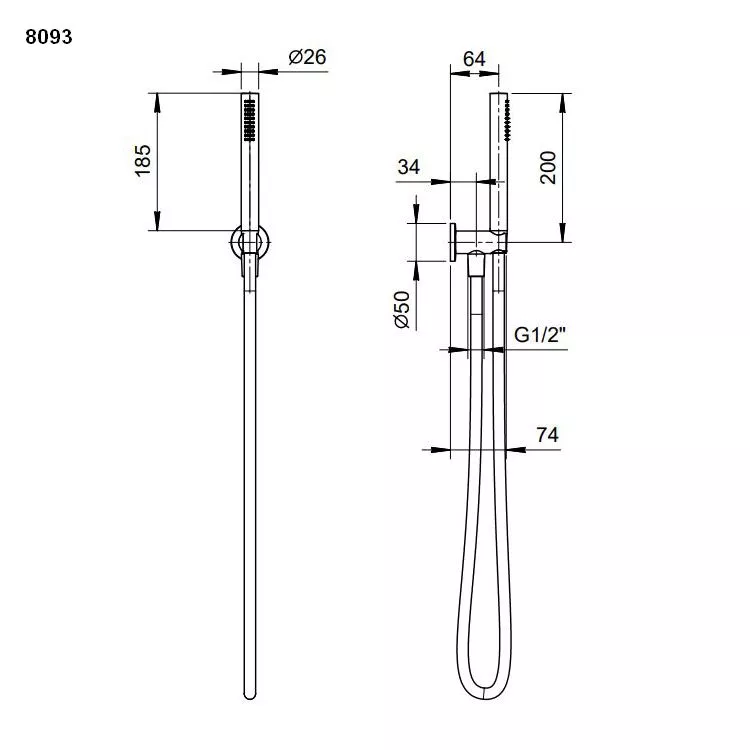 Fantini Brauseset mit Metall-Stabhandbrause FIT-86028093