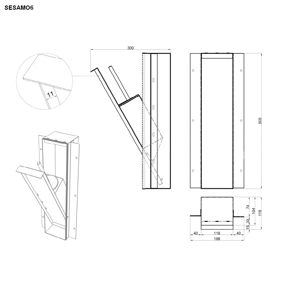 antoniolupi SESAMO 6 WC-Bürstenhalter aluminium finish-SESAMO6