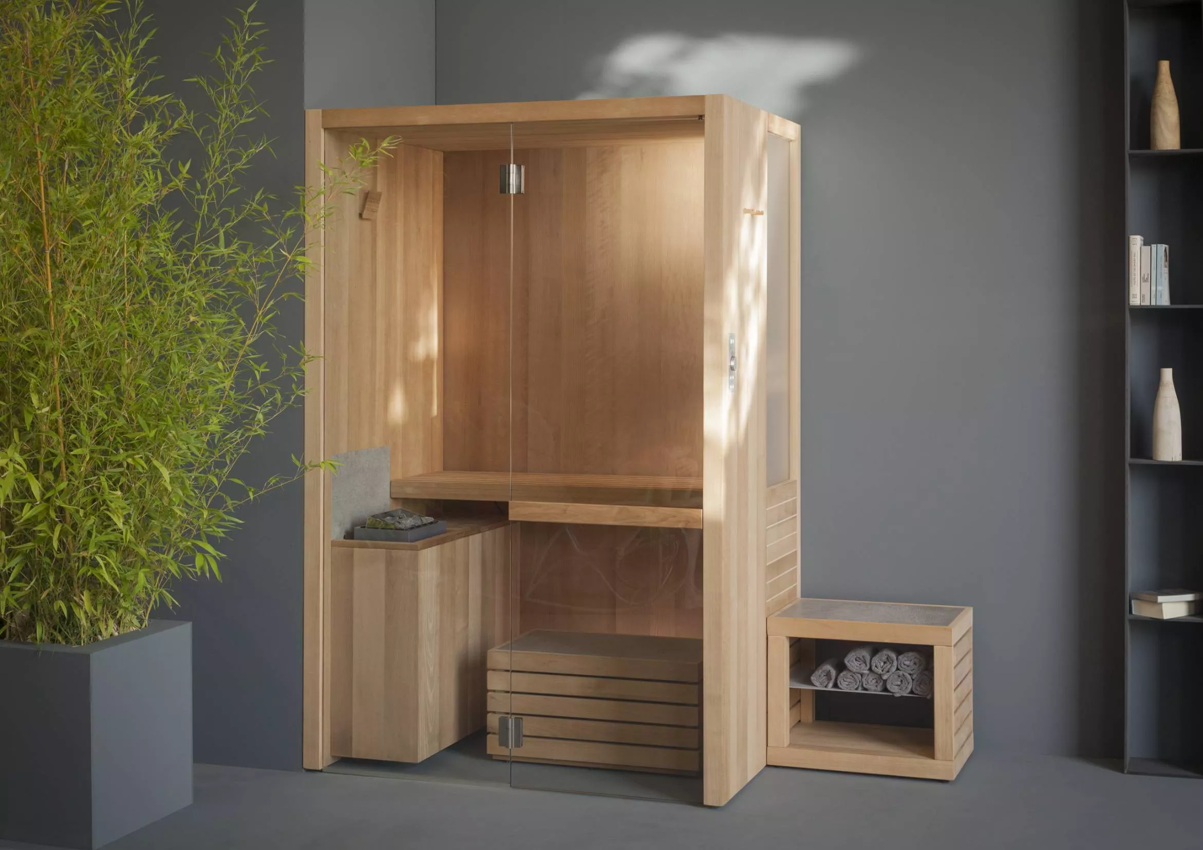 effe NATURAL S Sauna, B:140cm, H:214cm, T:105cm, thermisch behandeltes Espenholz-NT10000002