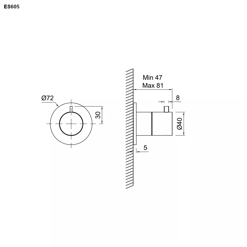 antoniolupi ESSENTIA Wand-Absperrventil-ES605SA