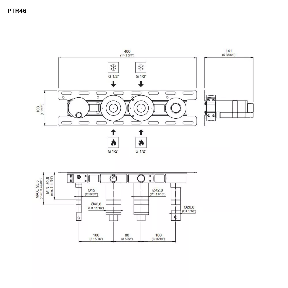 cea Unterputz-Einbauteil-PTR46