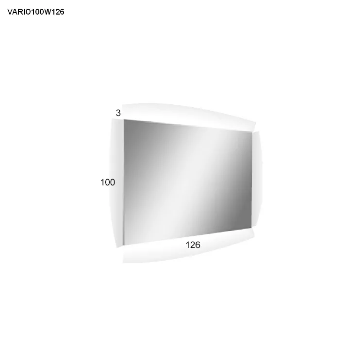 antoniolupi VARIO rechteckiger LED-Spiegel, H:100cm, B:126cm, Lichtfarbe:3000K, warmweiß-VARIO100W126_3000