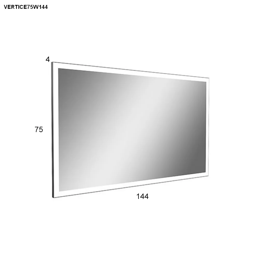 antoniolupi VERTICE rechteckiger LED-Spiegel, H:75cm, B:144cm, Lichtfarbe:4000K, neutralweiß-VERTICE75W144