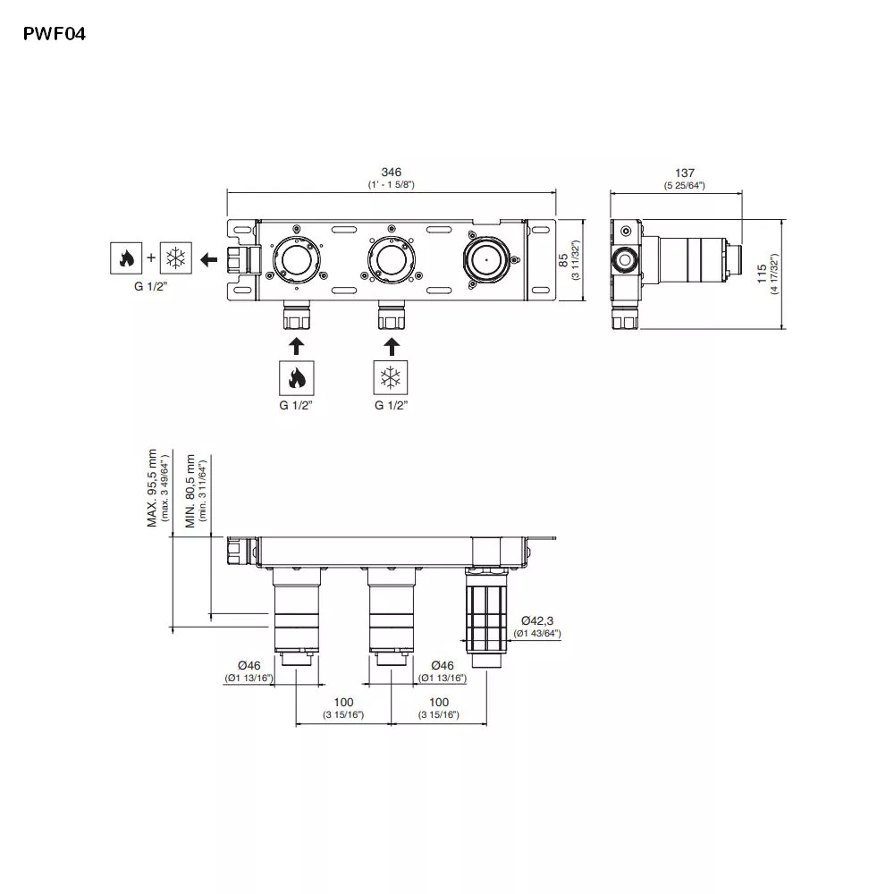 cea Unterputz-Einbauteil-PWF04